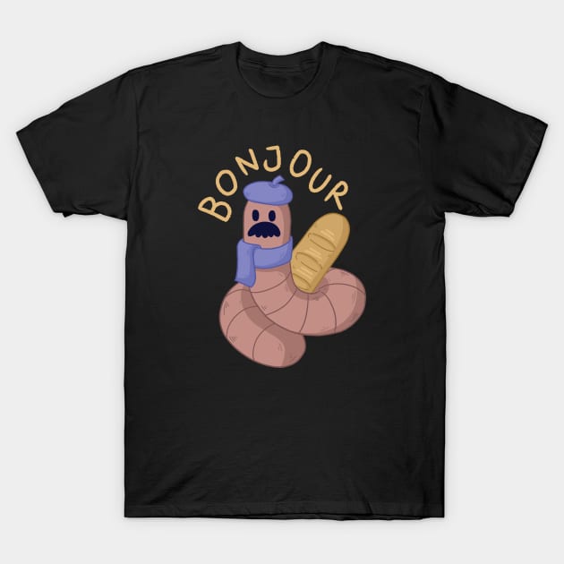 French Worm T-Shirt by rudypagnel